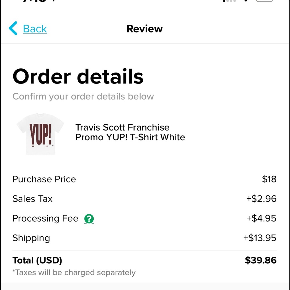 Travis Scott YUP shirt